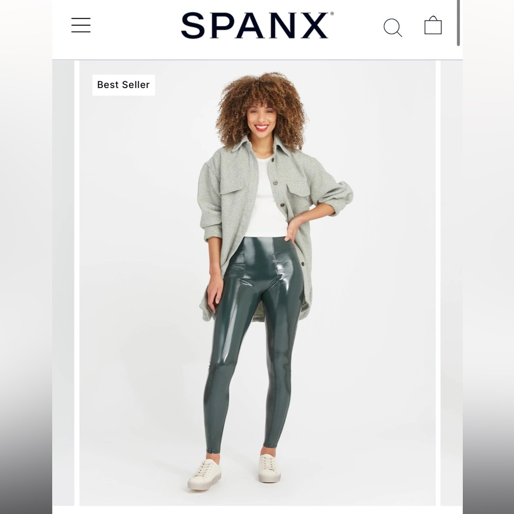 *SOLD OUT* Spanx Faux Patent Leather Legging-  Deep Green